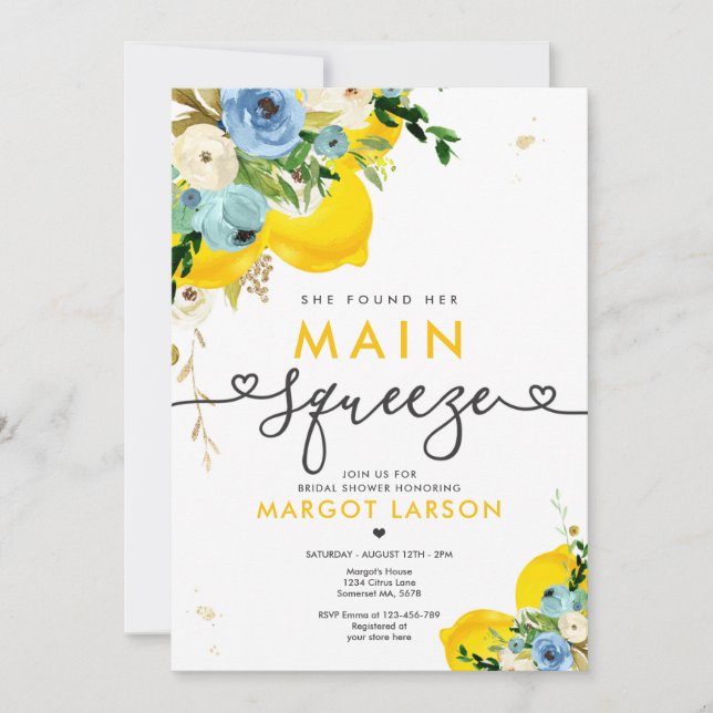 Lemon Möhippa... Hon hittade sin huvudsäck Inbjudningar (Framsida)