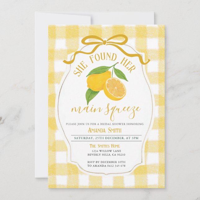 Lemon Möhippa... Hon hittade sin huvudsäck Inbjudningar (Framsida)