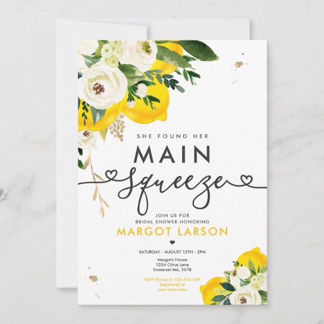 Lemon Möhippa... Hon hittade sin huvudsäck Inbjudningar (Framsida)