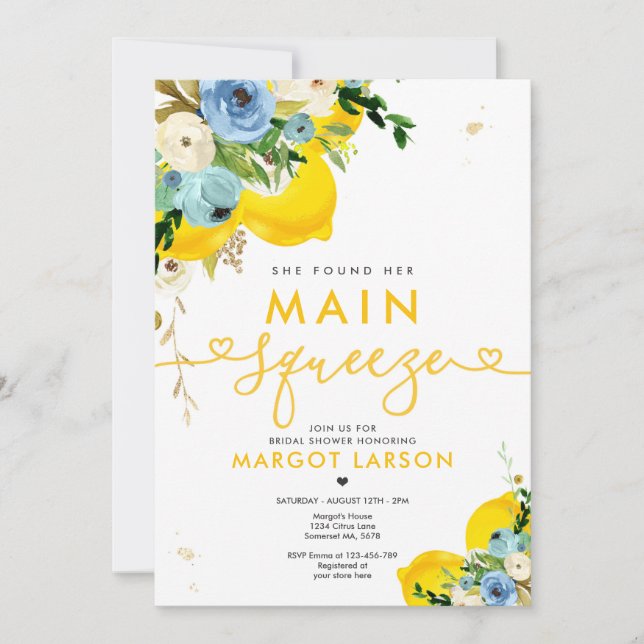 Lemon Möhippa... Hon hittade sin huvudsäck Inbjudningar (Framsida)