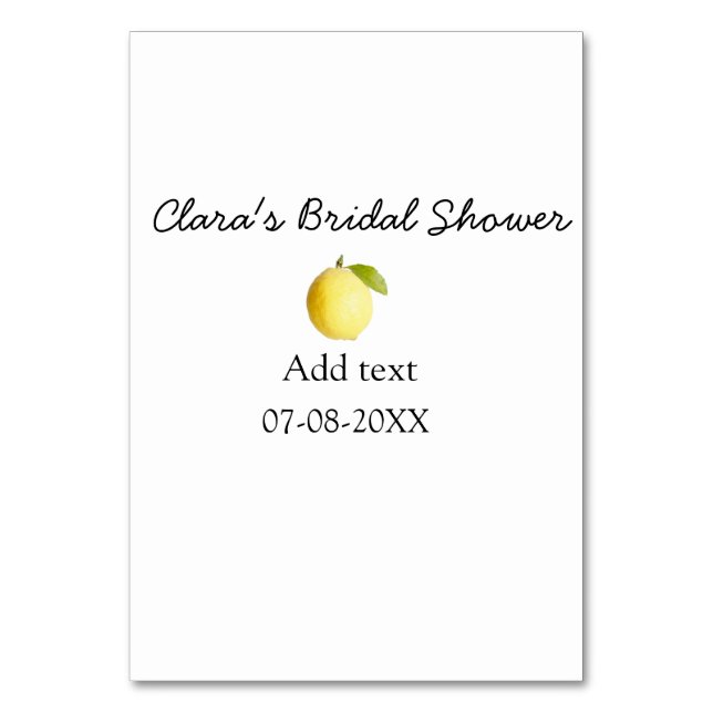 Lemon möhippa modern, enkel, minimal rustik b bordsnummer (Framsidan)