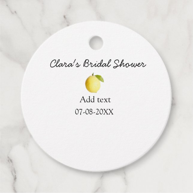 Lemon möhippa modern, enkel, minimal rustik b gåvor etiketter (Framsida)