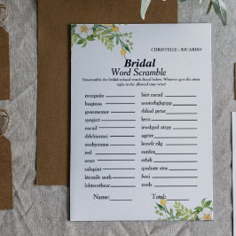 Lemon Möhippa ord-spelkort för möhippa Inbjudningar