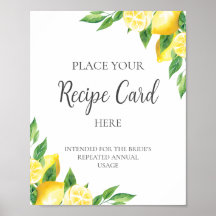 Lemon Möhippa Recept Card hit - tecken