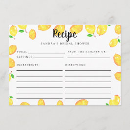 Lemon Möhippa Recept Card - huvudkontroll Tilläggskort