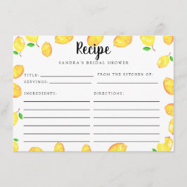 Lemon Möhippa Recept Card - huvudkontroll Tilläggskort