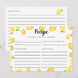 Lemon Möhippa Recept Card - huvudkontroll Tilläggskort