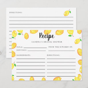 Lemon Möhippa Recept Card - huvudkontroll Tilläggskort