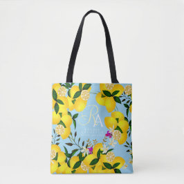 Lemon Monogram Blue Tygkasse
