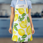 Lemon Monogram Botanical Mönster<br><div class="desc">Den här monogramplattan har en vattenfärgscitron mönster med vit färg överst för ditt namn.</div>