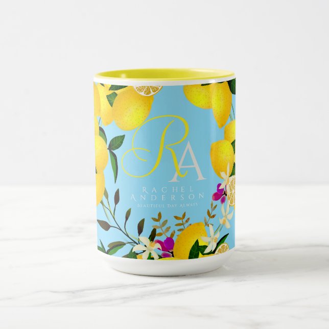Lemon Monogram Brown Mugg (Center)