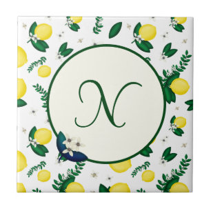 Lemon Monogram Kakelplatta