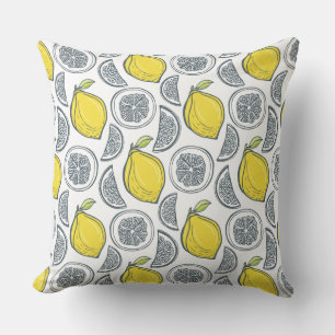 Lemon Mönster dekorativ kudde