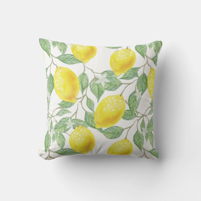 Lemon mönster dekorativ kudde (Framsida)