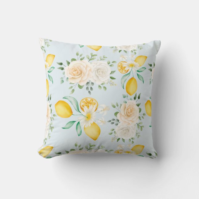 Lemon mönster dekorativ kudde (Framsida)