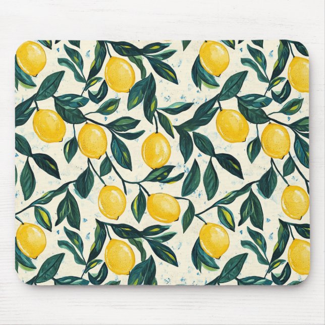 Lemon-mönster för Bright Gult Musmatta (Framsidan)