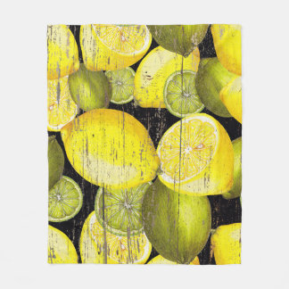 Lemon Mönster: Hand plockade Wood. Fleecefilt