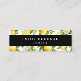 Lemon Mönster, Lemon Flowers, Citrus, Fruit Shop Mini Visitkort