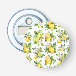 Lemon Mönster, Lemon Flowers, Löv, Citrus Flasköppnare