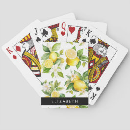 Lemon Mönster, Lemon Flowers, Löv, ditt namn Casinokort