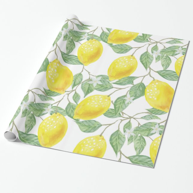 Lemon Mönster Presentpapper (Utrullad)