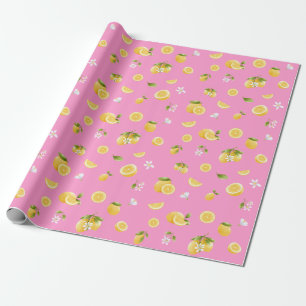 Lemon Mönster Rosa Presentpapper