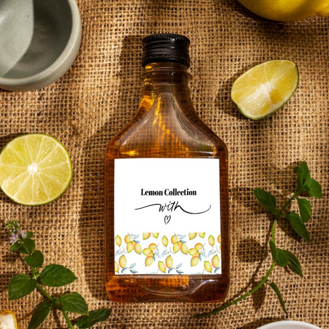 Lemon Mönster Spritflaskor Etikett (Skapare uppladdad)