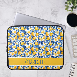 Lemon Mönster Tropical Fruit Personlig Namn Laptop Fodral