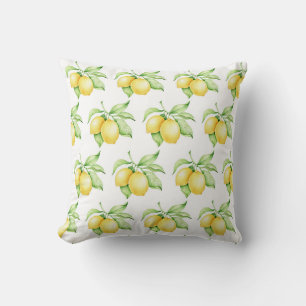 Lemon Mönster Watercolor enkel Kudde