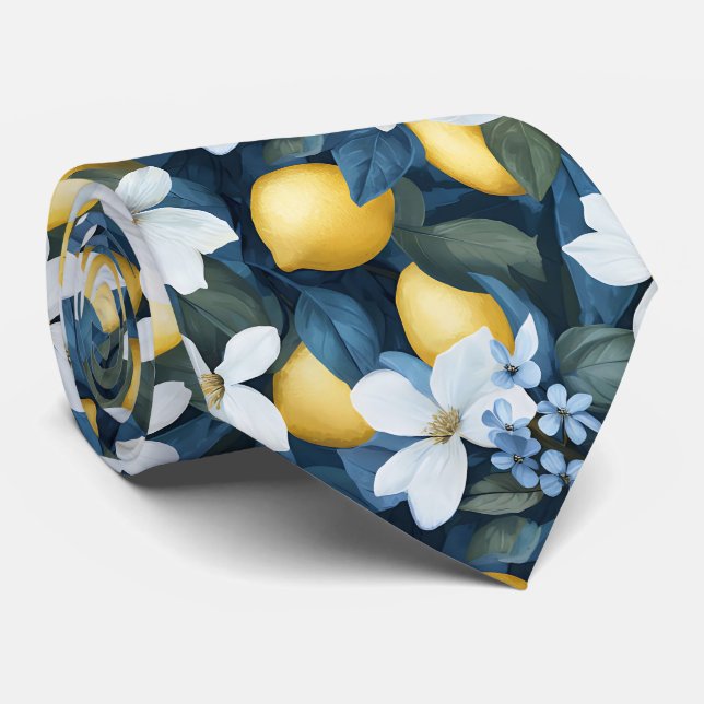 Lemon Mönstret Herr Knytälg Slips (Rullad)