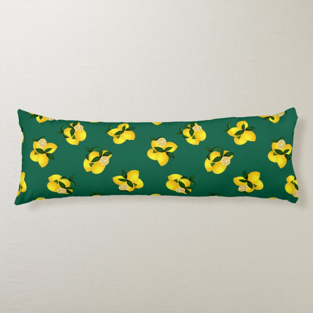 Lemon Mörk grönt Kroppskudde (Framsidan)