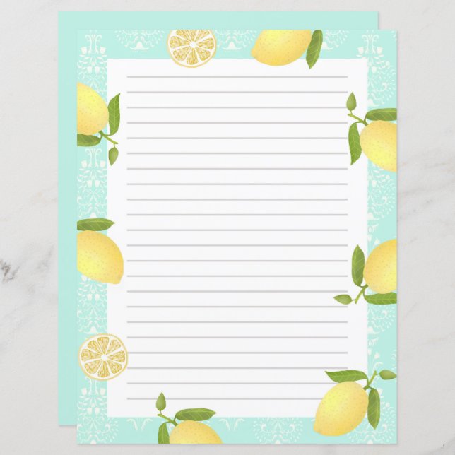 Lemon Motif Kärlek Blue (Fram/baksida)