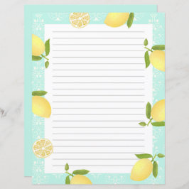 Lemon Motif Kärlek Blue