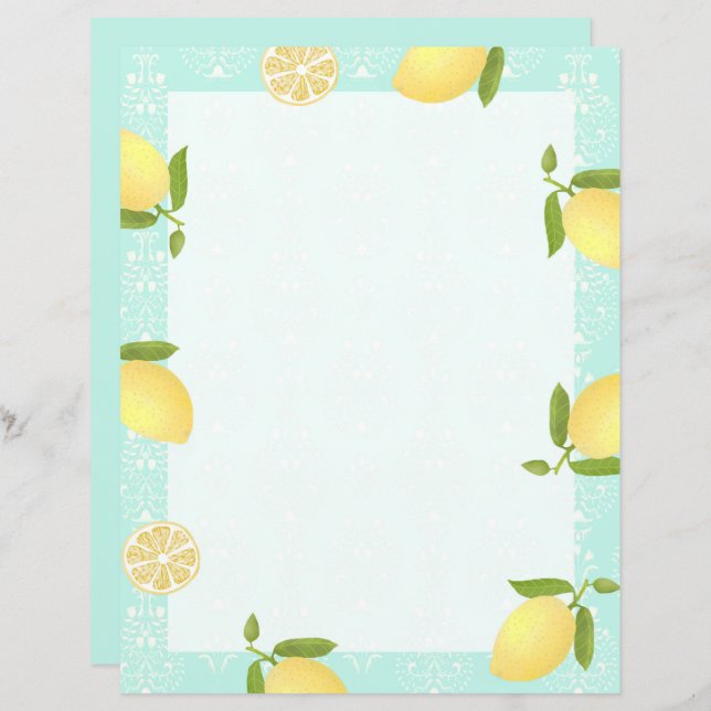 Lemon Motif Kärlek Blue (Fram/baksida)