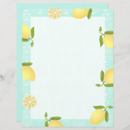 Lemon Motif Kärlek Blue