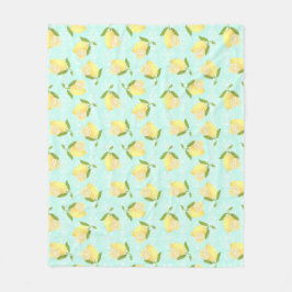 Lemon Motif Kärlek Blue Fleecefilt