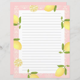 Lemon Motif Kärlek Peach