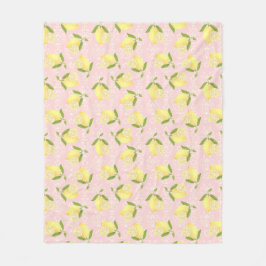 Lemon Motif Kärlek Peach Fleecefilt