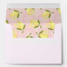 Lemon Motif Kärlek Rosa Kuvert