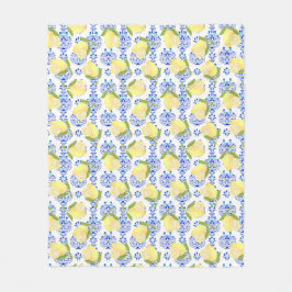 Lemon Motif Kärlek White Fleecefilt