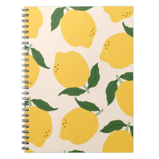 Lemon Motif Square Mönster Anteckningsbok