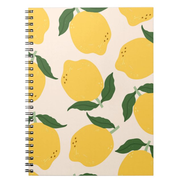 Lemon Motif Square Mönster Anteckningsbok (Framsidan)
