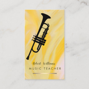Lemon Music Trumpet Instrument Band Musician Visitkort