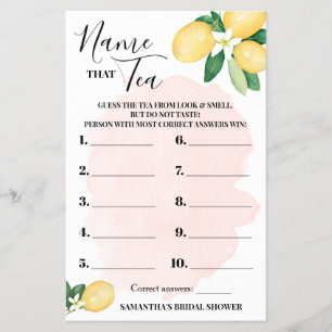 Lemon Namn som Rosa Möhippa Game Card Flygblad