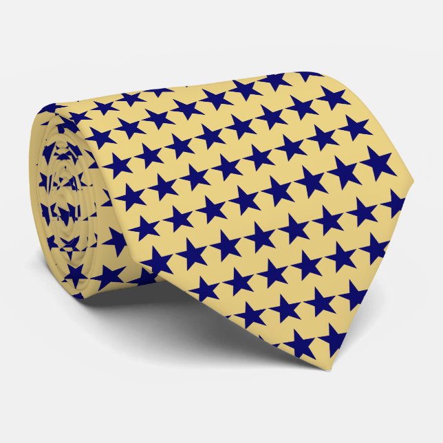 Lemon och Azure Stars Mönster Slips (Rullad)