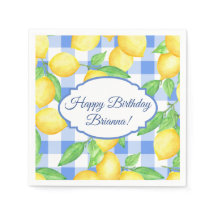 Lemon och Blue Gingham Birthday