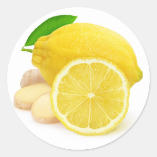 Lemon och ginger runt klistermärke