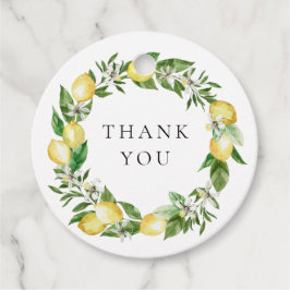 Lemon och Greenery Wandey Bröllop Tack Gåvor Etiketter