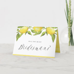 Lemon och Greeny blir du min Bridesman Kort
