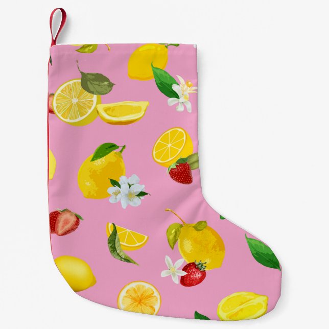 Lemon och jordgubbsbär 1 liten julstrumpa (Framsidan)